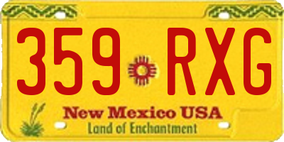 NM license plate 359RXG