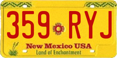 NM license plate 359RYJ