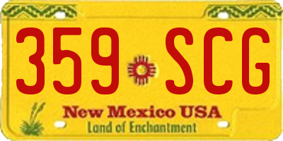 NM license plate 359SCG