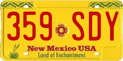 NM license plate 359SDY