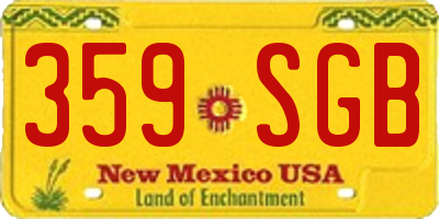 NM license plate 359SGB