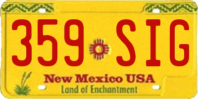 NM license plate 359SIG