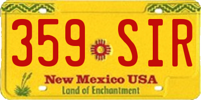 NM license plate 359SIR
