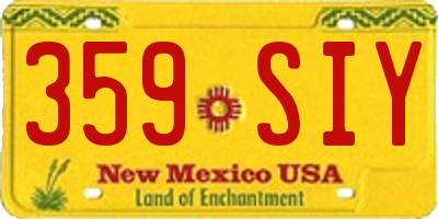 NM license plate 359SIY