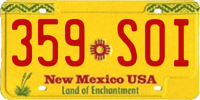 NM license plate 359SOI