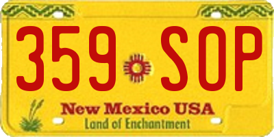 NM license plate 359SOP