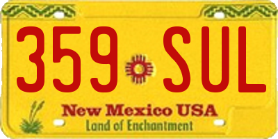 NM license plate 359SUL