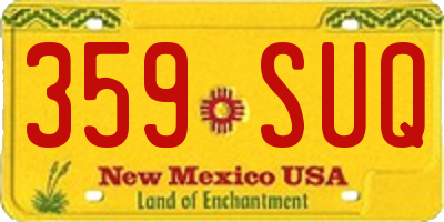 NM license plate 359SUQ