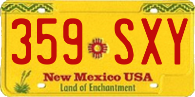 NM license plate 359SXY