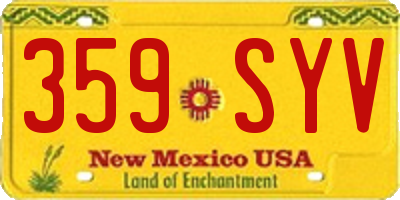 NM license plate 359SYV