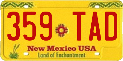NM license plate 359TAD