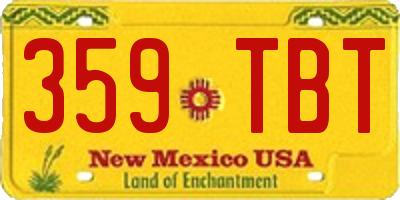 NM license plate 359TBT