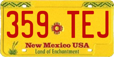 NM license plate 359TEJ