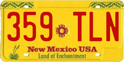 NM license plate 359TLN