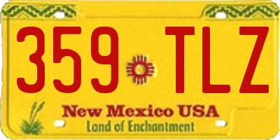 NM license plate 359TLZ