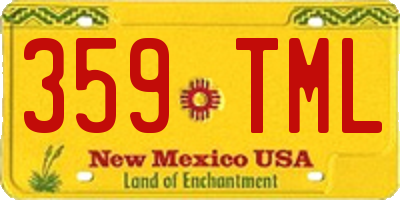 NM license plate 359TML