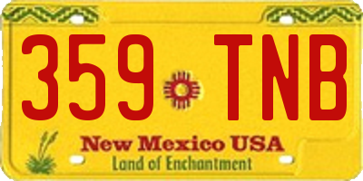 NM license plate 359TNB