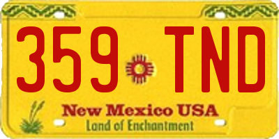 NM license plate 359TND