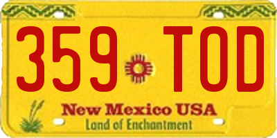 NM license plate 359TOD