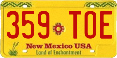 NM license plate 359TOE
