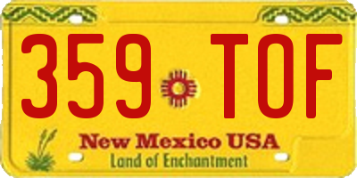 NM license plate 359TOF