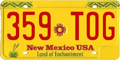 NM license plate 359TOG