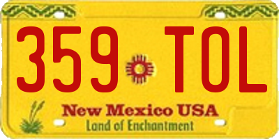NM license plate 359TOL