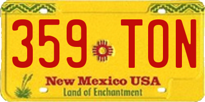 NM license plate 359TON