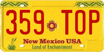 NM license plate 359TOP