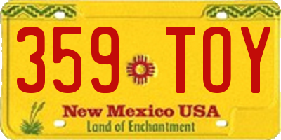 NM license plate 359TOY