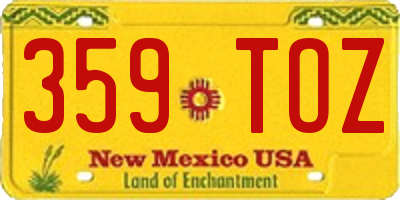 NM license plate 359TOZ
