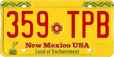 NM license plate 359TPB
