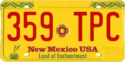 NM license plate 359TPC