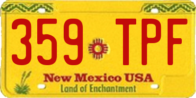 NM license plate 359TPF