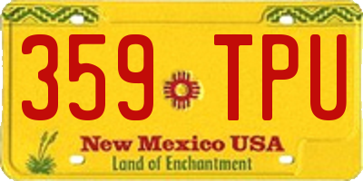 NM license plate 359TPU