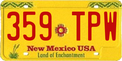 NM license plate 359TPW