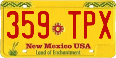 NM license plate 359TPX