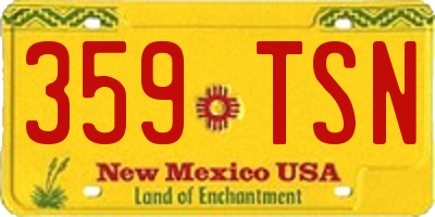 NM license plate 359TSN