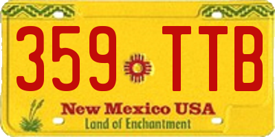 NM license plate 359TTB
