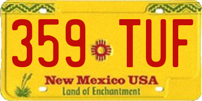 NM license plate 359TUF