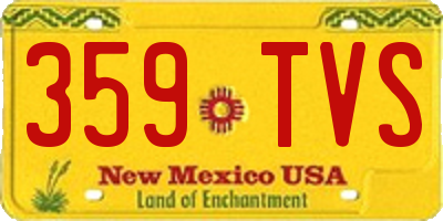 NM license plate 359TVS