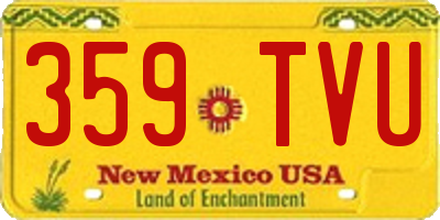 NM license plate 359TVU