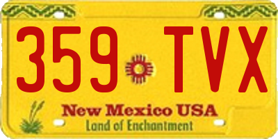 NM license plate 359TVX