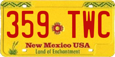 NM license plate 359TWC