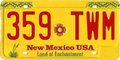 NM license plate 359TWM