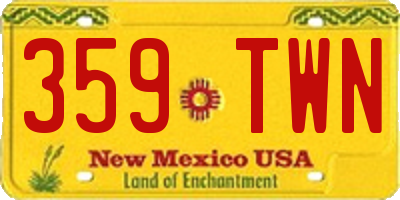 NM license plate 359TWN