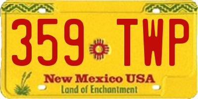 NM license plate 359TWP