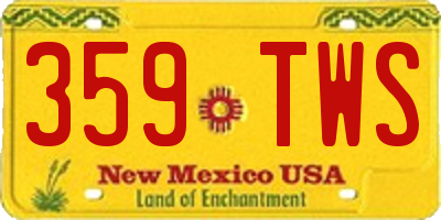 NM license plate 359TWS