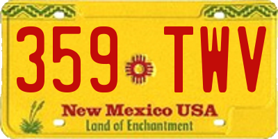 NM license plate 359TWV