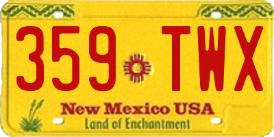 NM license plate 359TWX